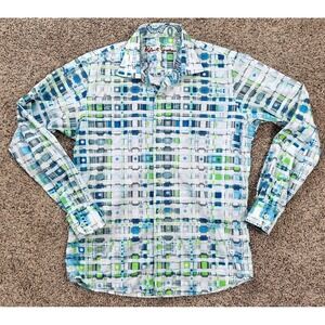 Robert Graham Abstract Geometric Paisley Pattern‎ Flip Cuffs kids Sz XL 18 - 20